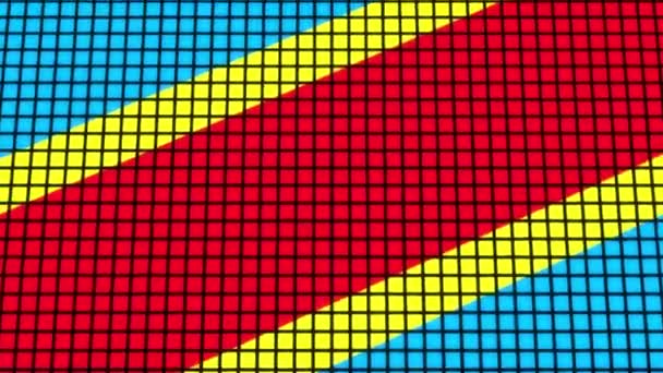 Drapeau République Démocratique Congo Animé Arrière Plan Technologie Style Grille — Video