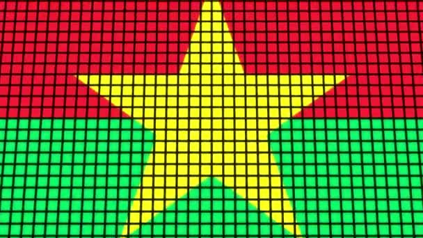 Burkina Flag Animované Pixelové Mřížce Technologie Pozadí — Stock video