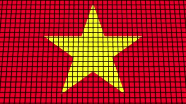 Bandeira Dos Camarões Animada Pixel Grid Estilo Tecnologia Fundo — Vídeo de Stock