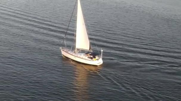 Les Gens Sur Voilier Naviguant Lac Pontchartrain Pendant Voyage Été — Video