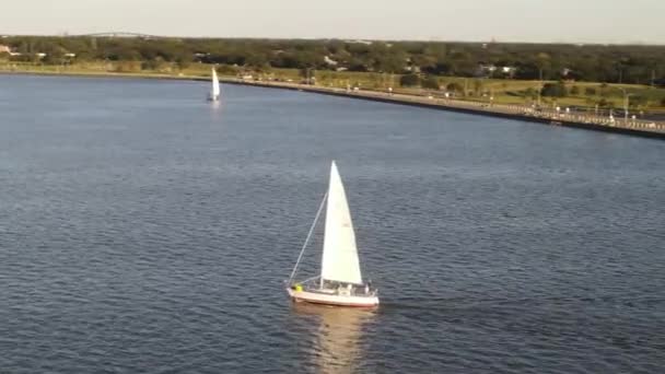 Cruising Calm Water Lakeshore Park Pontchartrain New Orleans Louisiana Amerika — Stok Video