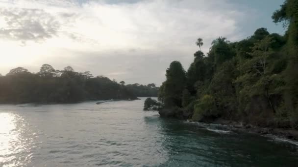 Vista Aérea Paraíso Remoto Punta Mona Costa Rica — Vídeo de Stock