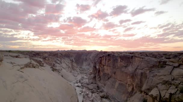 Pôr Sol Sobre Desfiladeiro Fluvial África Sul — Vídeo de Stock