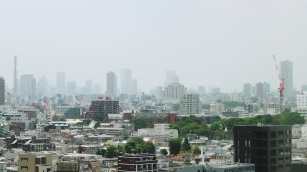 Skyline Panoramico Tokyo Una Giornata Nuvolosa Con Smog Vista Ikebukuro — Video Stock