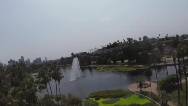 Echo Park Lake Downtown Los Angeles — Stock Video