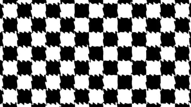 Fluidic Swirly Chessboard Tiles Trippy Animation Graphic Motion — Stock Video