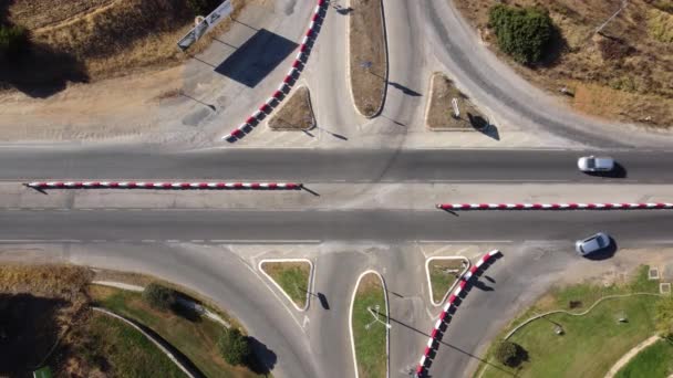 Verkeersknooppunt Een Nationale Weg Algarve Portugal Top View — Stockvideo