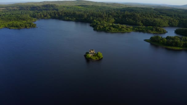 Ballynahinch Lake Connemara County Galway Irland Juli 2021 Drohne Blickt — Stockvideo