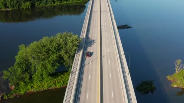 Inclinaison Aérienne Vers Haut Harrisburg Skyline Harvey Taylor Pont Travers — Video