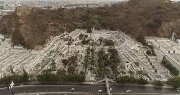 Cementery Guayaquil City Ekuador Tampilan Udara Zoom Out — Stok Video