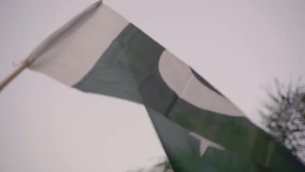 Primer Plano Bandera Nacional Pakistán Ondeando Viento País Símbolo Del — Vídeos de Stock