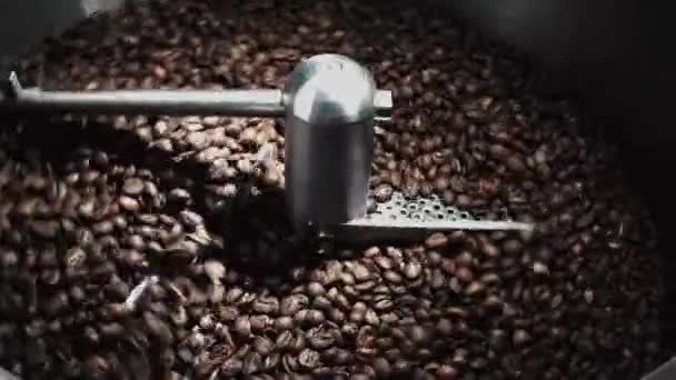 Proceso Tostado Los Granos Café — Vídeos de Stock