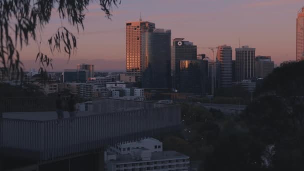 Australië Perth City Zonsondergang — Stockvideo