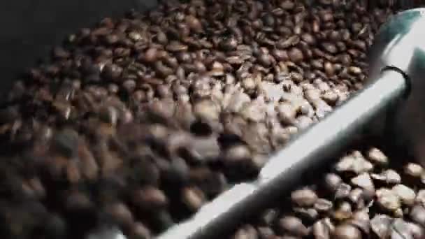 Processo Tostatura Dei Chicchi Caffè — Video Stock