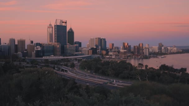 Australia Zachód Słońca Perth City — Wideo stockowe