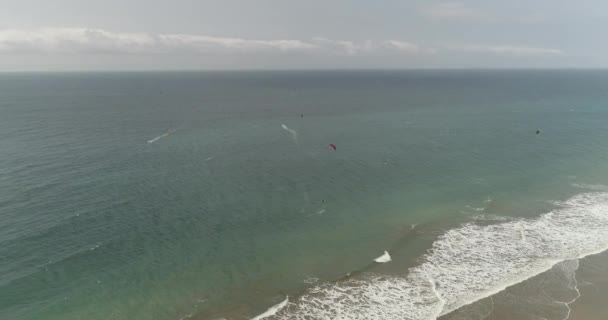 Kitesurfing Santa Marianita Beach Luftutsikt Manab Ecuador — Stockvideo