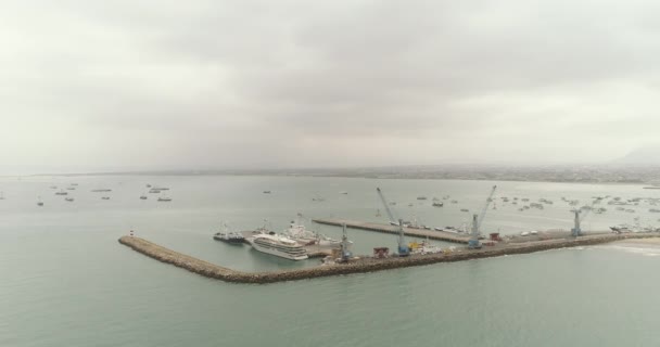 Beläget Vid Stilla Havskusten Manta Seaport Den Största Ecuador — Stockvideo