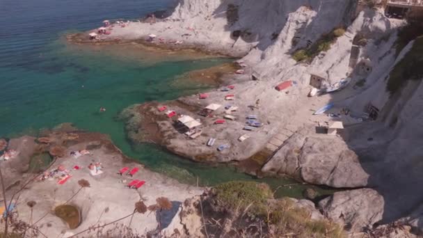 Luchtfoto Van Caletta Baai Ponza Eiland Italië — Stockvideo