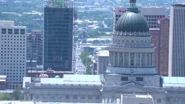 Utah State Capitol Και Αλάτι Λίμνη Πόλη — Αρχείο Βίντεο