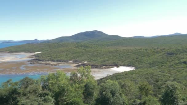 Whitsunday Islands National Park Beach Und Seascape Vom South Whitehaven — Stockvideo