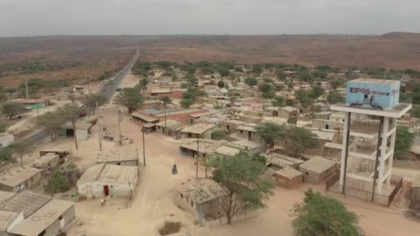 Angola Flying Small Adobe Village Caxito Bengo Afrika — Stockvideo