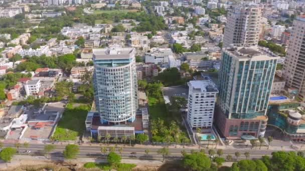 Vue Aérienne Avenue George Washington Des Gratte Ciel République Dominicaine — Video