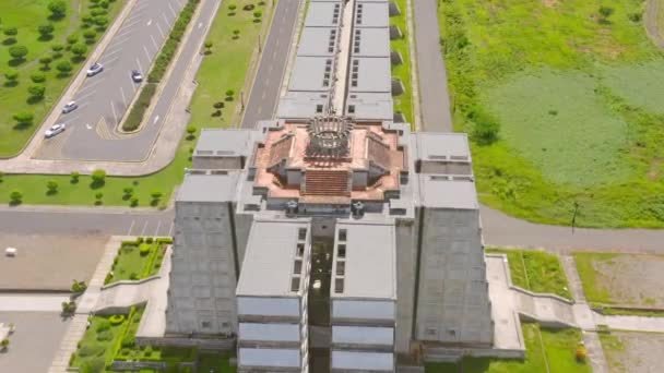 Faro Colon Santo Domingo República Dominicana Aerial Circling Drone Pov — Vídeo de stock