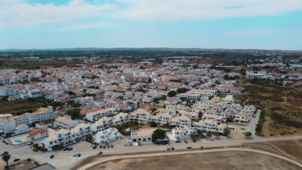 Bird Eye View Vacation Houses Coastline Altura Algarve Portugal Summer — Stock Video