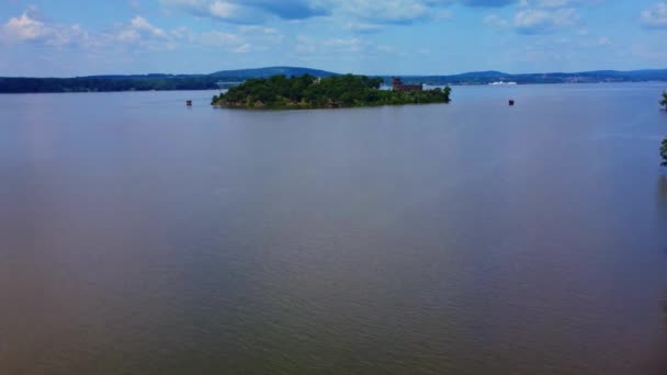 Grandes Imagens Aéreas Drones Cinematográficas Castelo Bannerman Norte Estado Nova — Vídeo de Stock