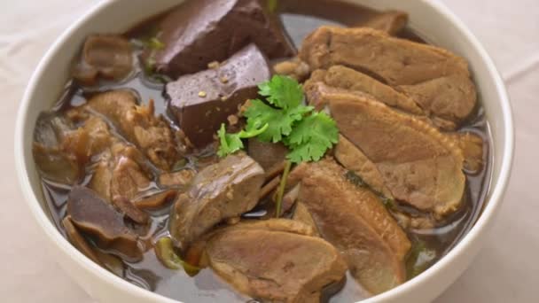 Pot Stewed Ducks Steamed Duck Soy Sauce Spices Asian Food — Stock Video