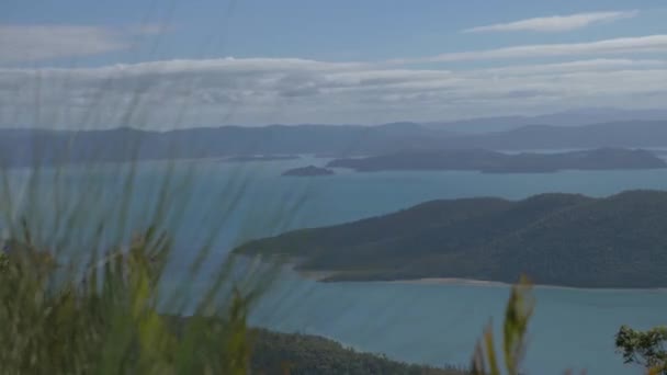 Islas Escénicas Rodeadas Por Mar Azul Turquesa Sawmill Bay Whitsunday — Vídeo de stock