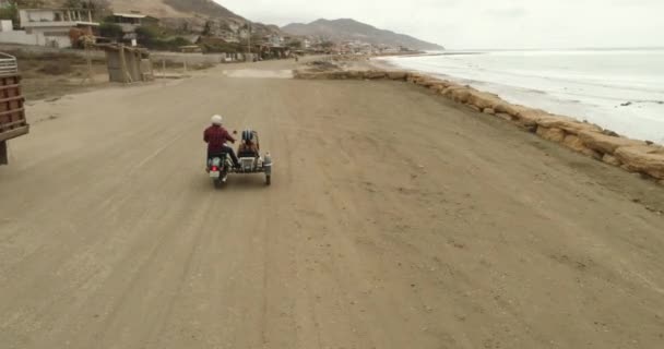 Paseo Moto Playa Santa Marianita Ecuador — Vídeos de Stock