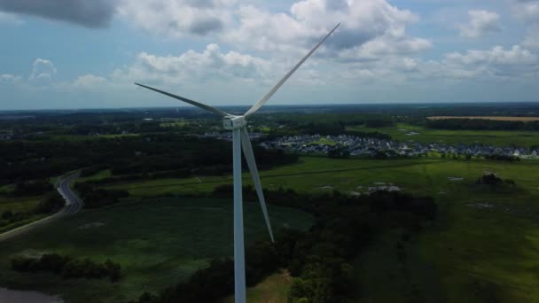 Fantastisk Vacker Antenn Drönare Bilder Delaware Vindkraftverk Turbin — Stockvideo