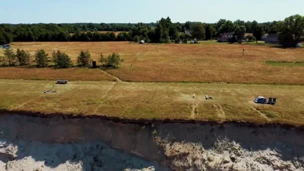 Flyr Kystlinjen Østersjøen Jurkalne Seashore Bluffs Nær Pavilosta Latvia Landslide – stockvideo