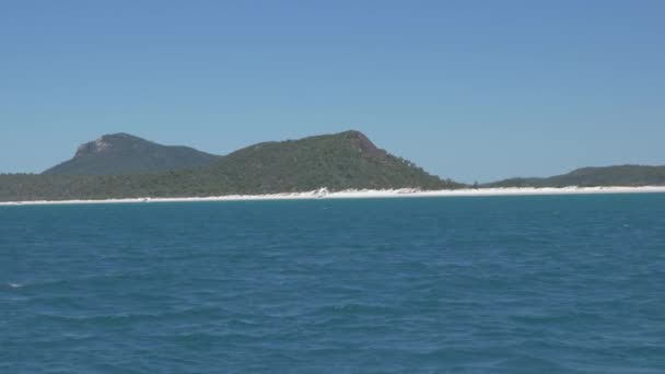 Sommaren Utsikt Över Whitehaven Beach Turistattraktion Whitsundays Queensland Australien Brett — Stockvideo