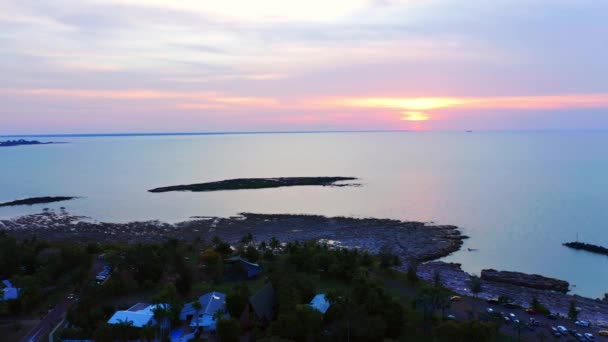 Paesaggio Della Città Nightcliff Seashore Durante Tramonto Darwin City Australia — Video Stock