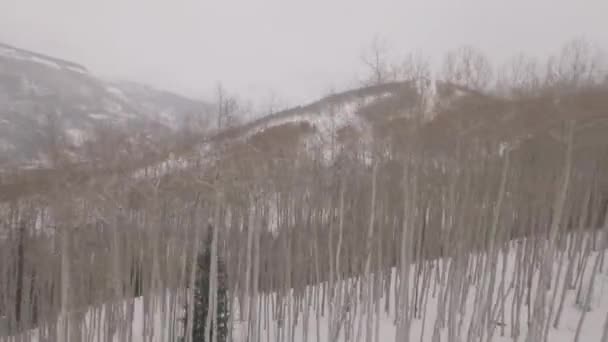 Colorado Daki Bir Kayak Merkezinde Teleferiğe Binip Kayak Gösterileri Yapmak — Stok video