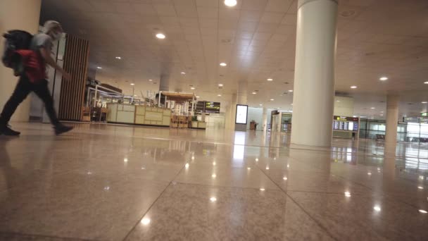 Courir Tard Pour Monter Bord Vol Aéroport Barcelone Prat — Video