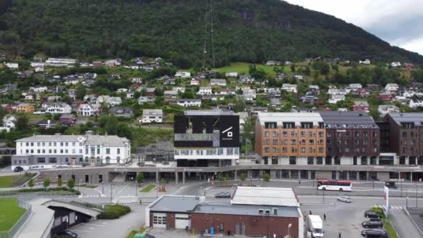 Gondol Voss Nowoczesna Gondola Kolejki Linowej Centrum Miasta Voss Góry — Wideo stockowe
