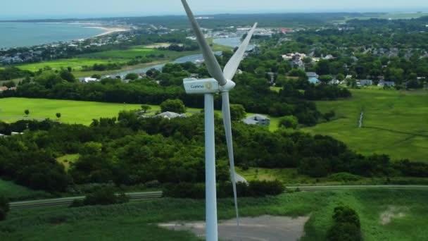 Niesamowite Piękne Zdjęcia Lotnicze Dronów Turbiny Wiatrowej Delaware — Wideo stockowe