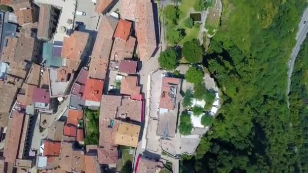 Vista Aérea Monte Titano San Marino Cerca Italia Con Orti — Vídeos de Stock