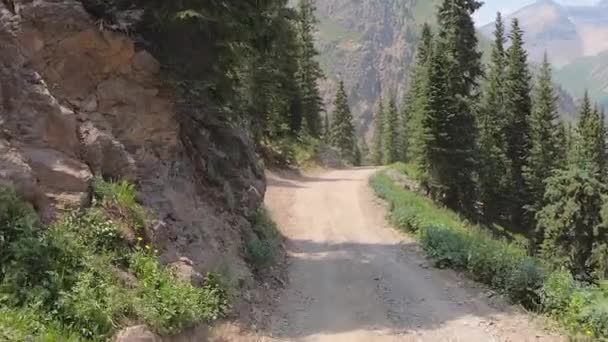 Pov Conduciendo Por Sendero 4X4 Cortado Través Las Montañas San — Vídeo de stock