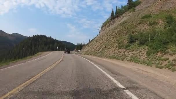 Pov Tout Conduisant Sur Million Dollar Highway Coupé Flanc Montagne — Video