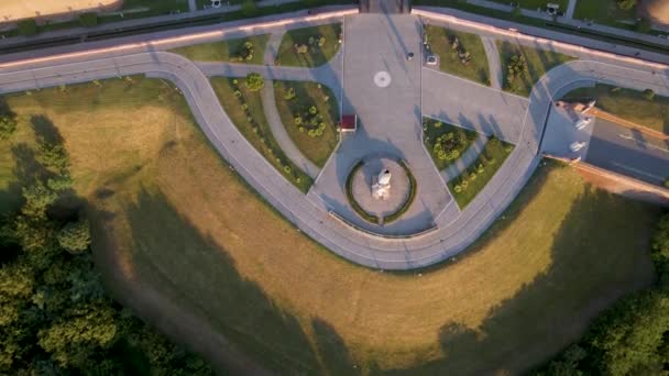 Paning Drone Clip Prachtige Landelijke Stad Alba Iulia Oude Stad — Stockvideo