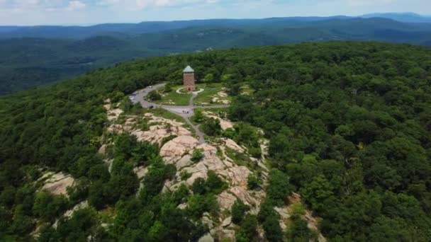 Letecké Záběry Bezpilotních Letounů Filmové Záběry Požární Věže Bear Mountain — Stock video