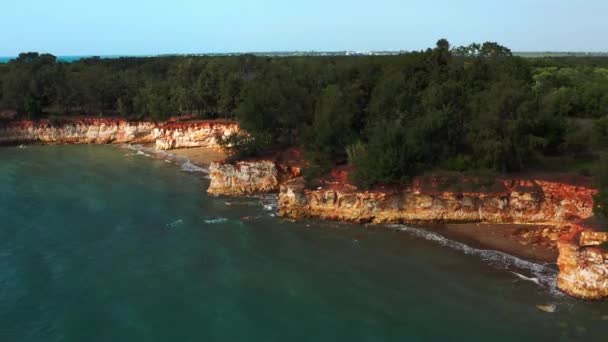 オーストラリア ノーザンテリトリーのダーウィン市のイーストポイント郊外の海岸崖の緑の森 — ストック動画