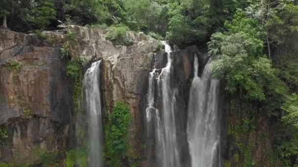 Luchtfoto Van Een Prachtige Waterval Jungle Van Costa Rica — Stockvideo