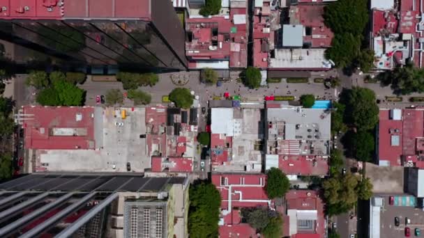 Mexico市Reforma市广场的空中俯瞰拍摄 — 图库视频影像
