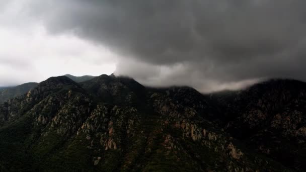 Aerial Santa Rita Mountains Cloudy Day Arizona Green Valley — Stock Video