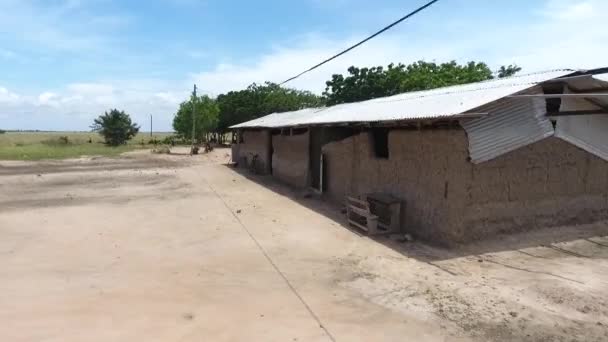 360 Drone Shot Hut Semi Detached Building School Children Ada — Stock Video